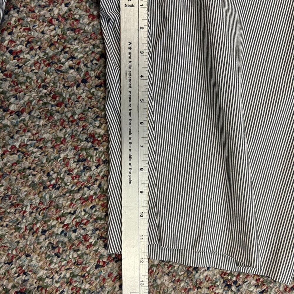 Lauren Ralph Lauren Black White Pinstripe High Rise Bermuda Shorts Sz 10 - Picture 14 of 15